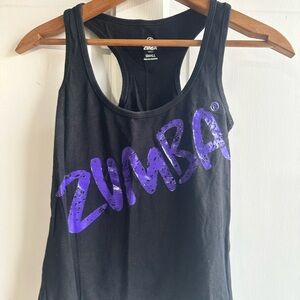 Zumba Fitness Black Tank Top with Purple Logo